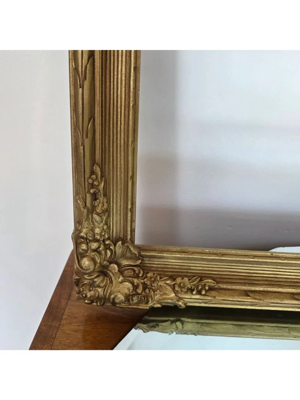 Antique Gold Gilded Ornate Wooden Picture Frame 17-3/8